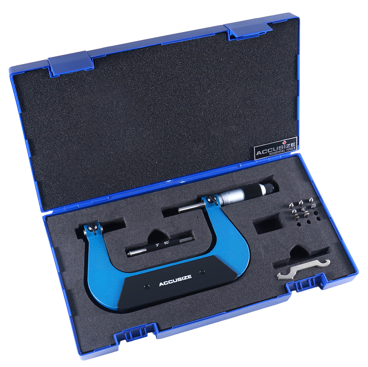 3-4'' X 0.001'' Screw Thread Micrometer with 5 Anvil in Fitted Box, S916-C753