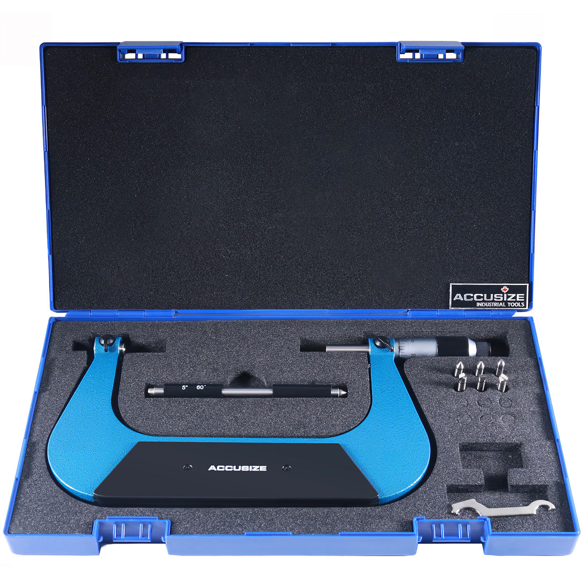 5-6'' by 0.001'' Screw Thread Micrometer with 3 Anvil in Fitted Box, S916-C755