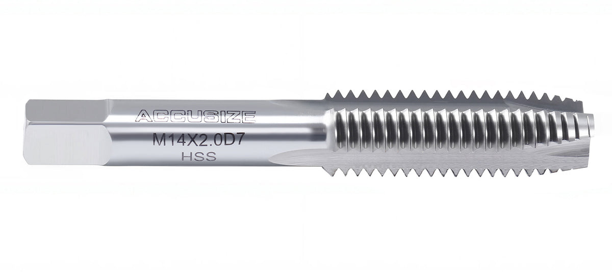 '- H.S.S. Metric Spiral Point Taps, American Standard, Fully Ground (Size: M14X2.0, Flute: 3)