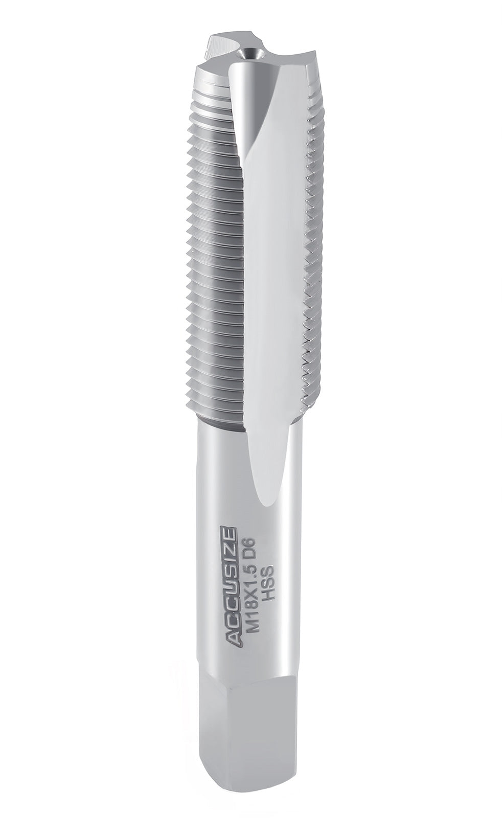 M18x1.5 H.S.S. Metric Spiral Point Tap, 3 Flutes, Fully Ground, American Standard, SPT-18M-150