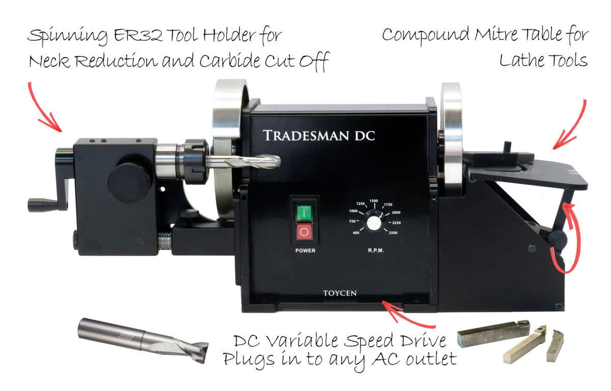 Cuttermaster Carbide Insert / Tool Bit Grinder (Accu-Finish-Style) with Neck Reduction Cut Off Attachment, T6NCTBG