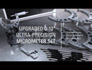 EG00-0912, 0-12"x0.0001" 12 Ps/Set de Précision Extérieur Micromètres