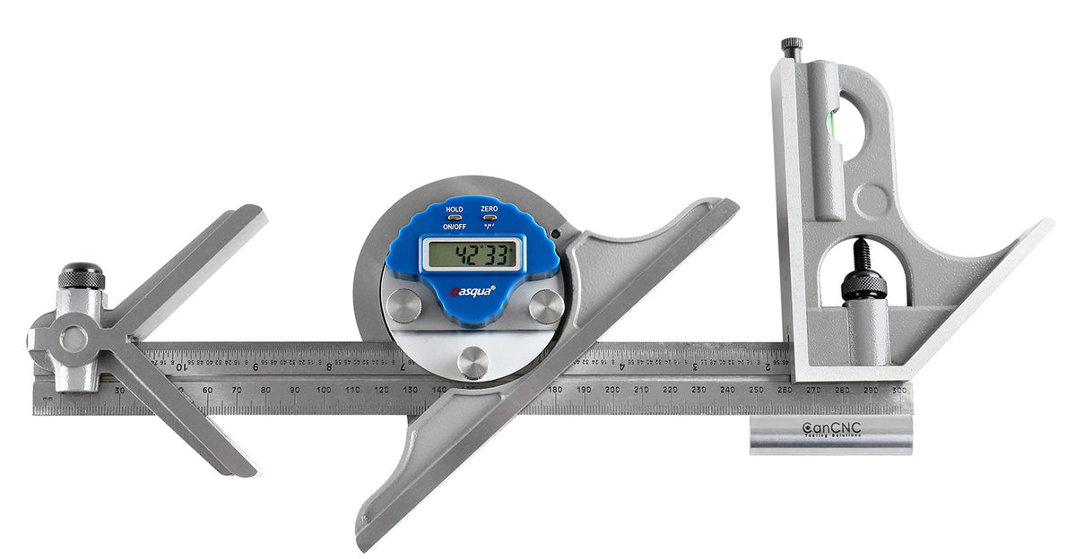4pc Electronic Digital Combination Square Set, 12''/300mm, E/M Graduation, 0000-8112