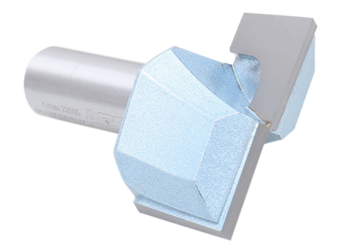 Accusize Industrial Tools 1/2" Shk Dia x 1-1/2" Cutting Dia Double Flute Carbide Tipped Bottom Cleaning (Surface Planing) Router Bit, 0012-0112