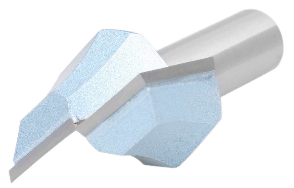 Accusize Industrial Tools 1/2" Shk Dia x 1-1/2" Cutting Dia Double Flute Carbide Tipped Bottom Cleaning (Surface Planing) Router Bit, 0012-0112