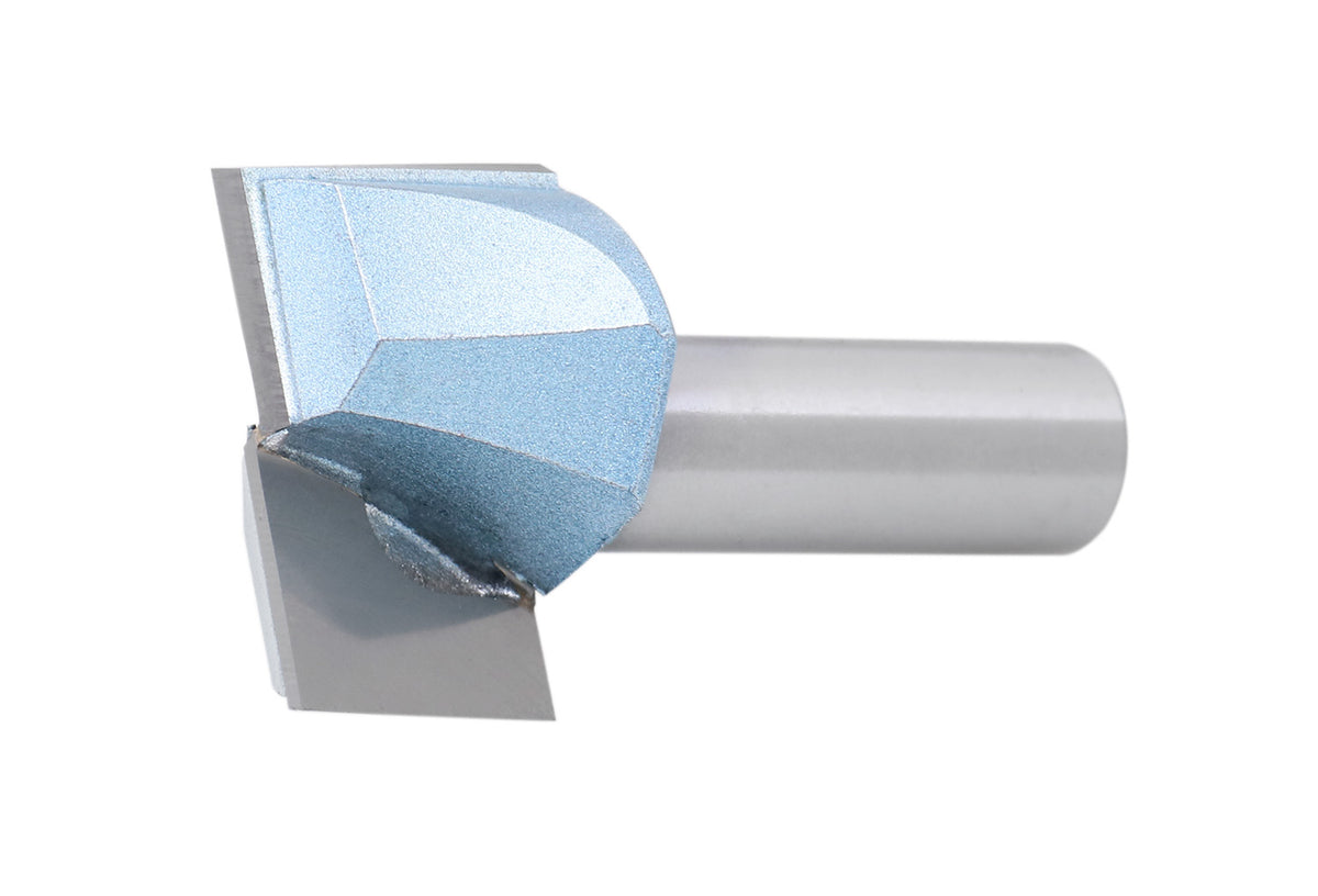 Accusize Industrial Tools 1/2" Shk Dia x 1-1/4" Cutting Dia Double Flute Carbide Tipped Bottom Cleaning (Surface Planing) Router Bit, 0012-0114