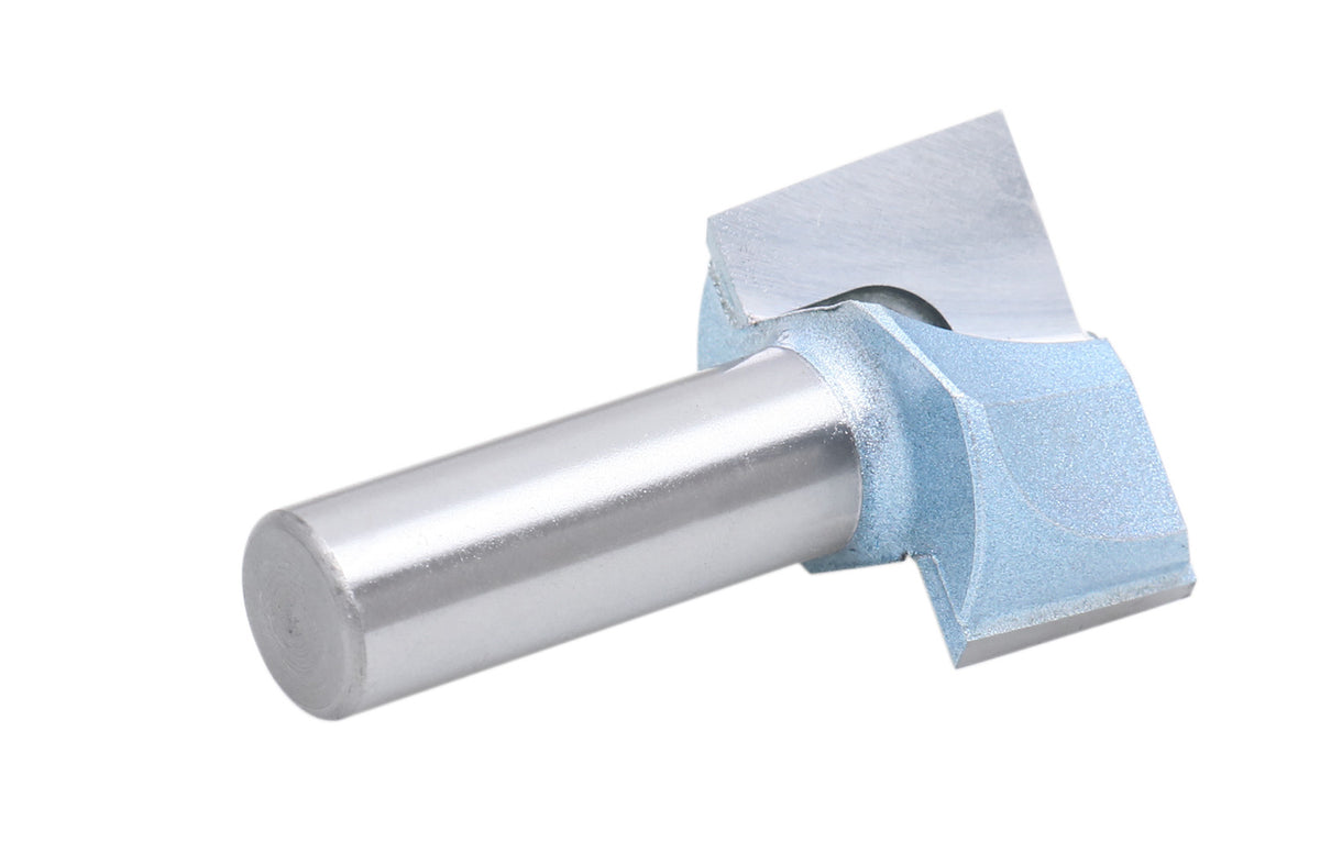 Accusize Industrial Tools 1/2" Shk Dia x 1-1/4" Cutting Dia Double Flute Carbide Tipped Bottom Cleaning (Surface Planing) Router Bit, 0012-0114
