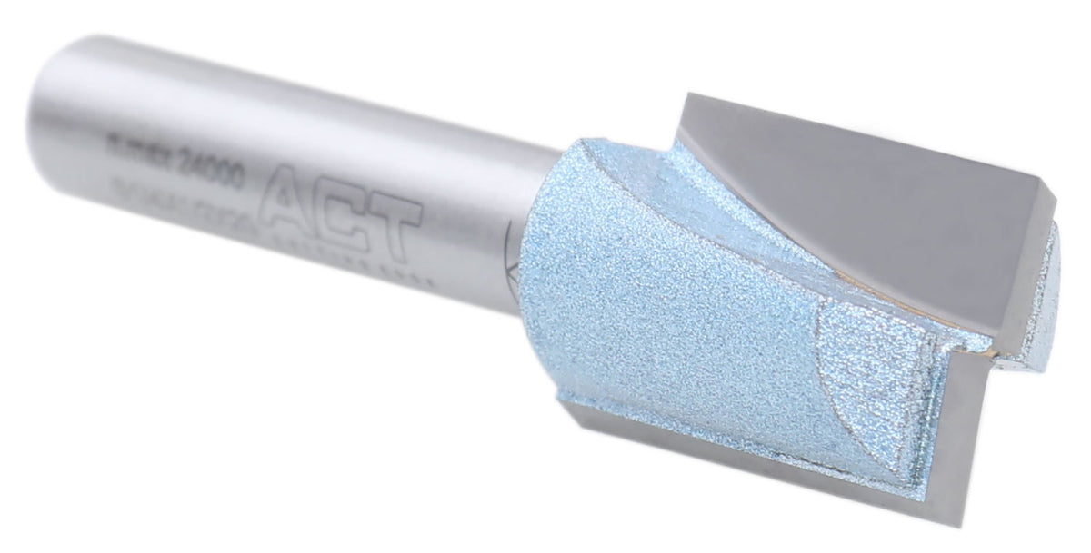 Accusize Industrial Tools 1/4" Shk Dia x 1/2" Cutting Dia Double Flute Carbide Tipped Bottom Cleaning (Surface Planing) Router Bit, 0014-0012
