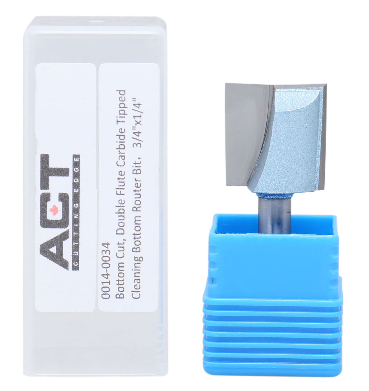 Accusize Industrial Tools 1/4" Shk Dia x 3/4" Cutting Dia Double Flute Carbide Tipped Bottom Cleaning (Surface Planing) Router Bit, 0014-0034
