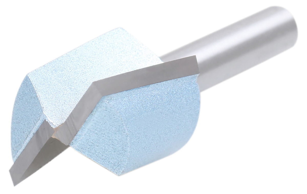 Accusize Industrial Tools 1/4" Shk Dia x 3/4" Cutting Dia Double Flute Carbide Tipped Bottom Cleaning (Surface Planing) Router Bit, 0014-0034
