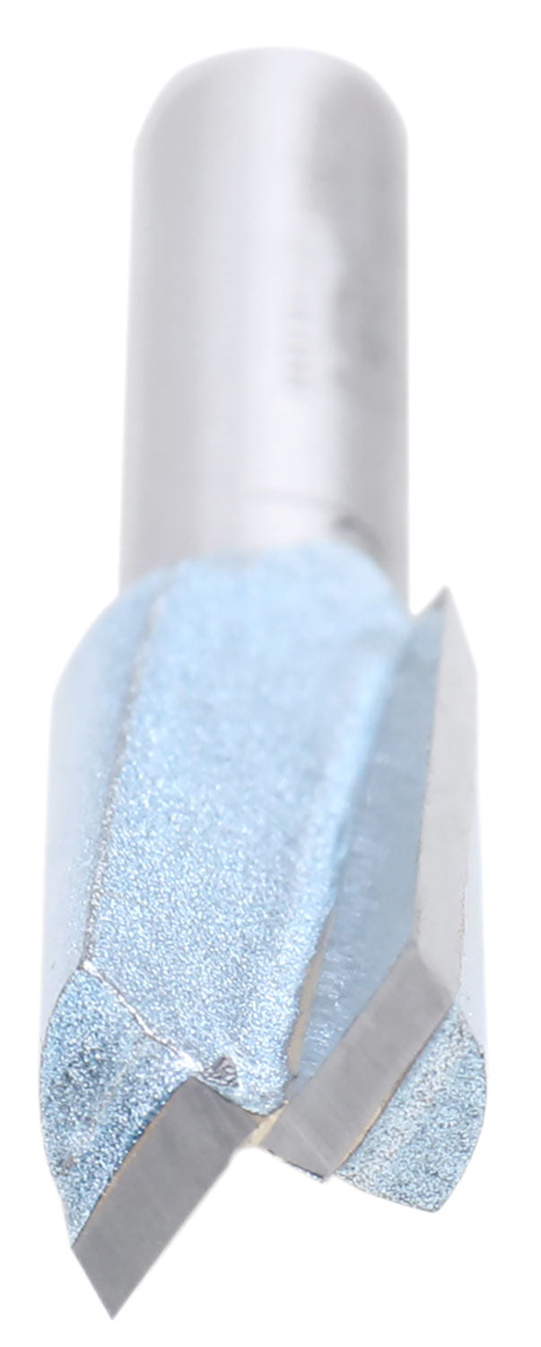 Accusize Industrial Tools 1/4" Shk Dia x 3/8" Cutting Dia Double Flute Carbide Tipped Bottom Cleaning (Surface Planing) Router Bit, 0014-0038