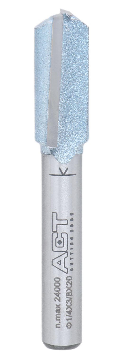 Accusize Industrial Tools 1/4" Shk Dia x 3/8" Cutting Dia Double Flute Carbide Tipped Bottom Cleaning (Surface Planing) Router Bit, 0014-0038
