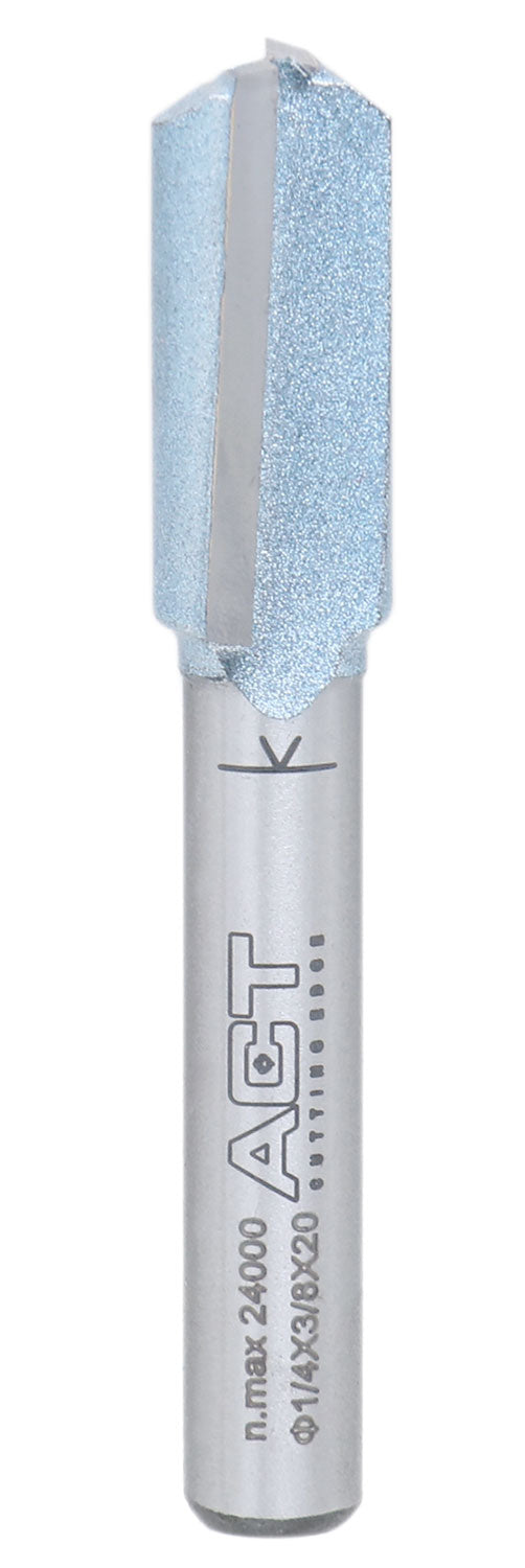 Accusize Industrial Tools 1/4" Shk Dia x 3/8" Cutting Dia Double Flute Carbide Tipped Bottom Cleaning (Surface Planing) Router Bit, 0014-0038