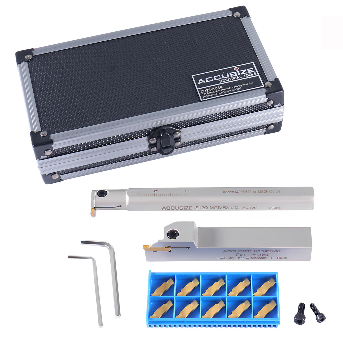 2Pc Indexable External & Internal Grooving Tool Set
