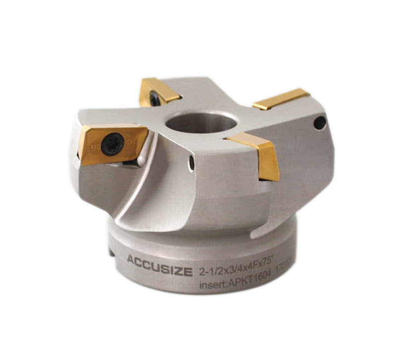 75 Degree Indexable Face Mills with Carbide APKT1604 Inserts