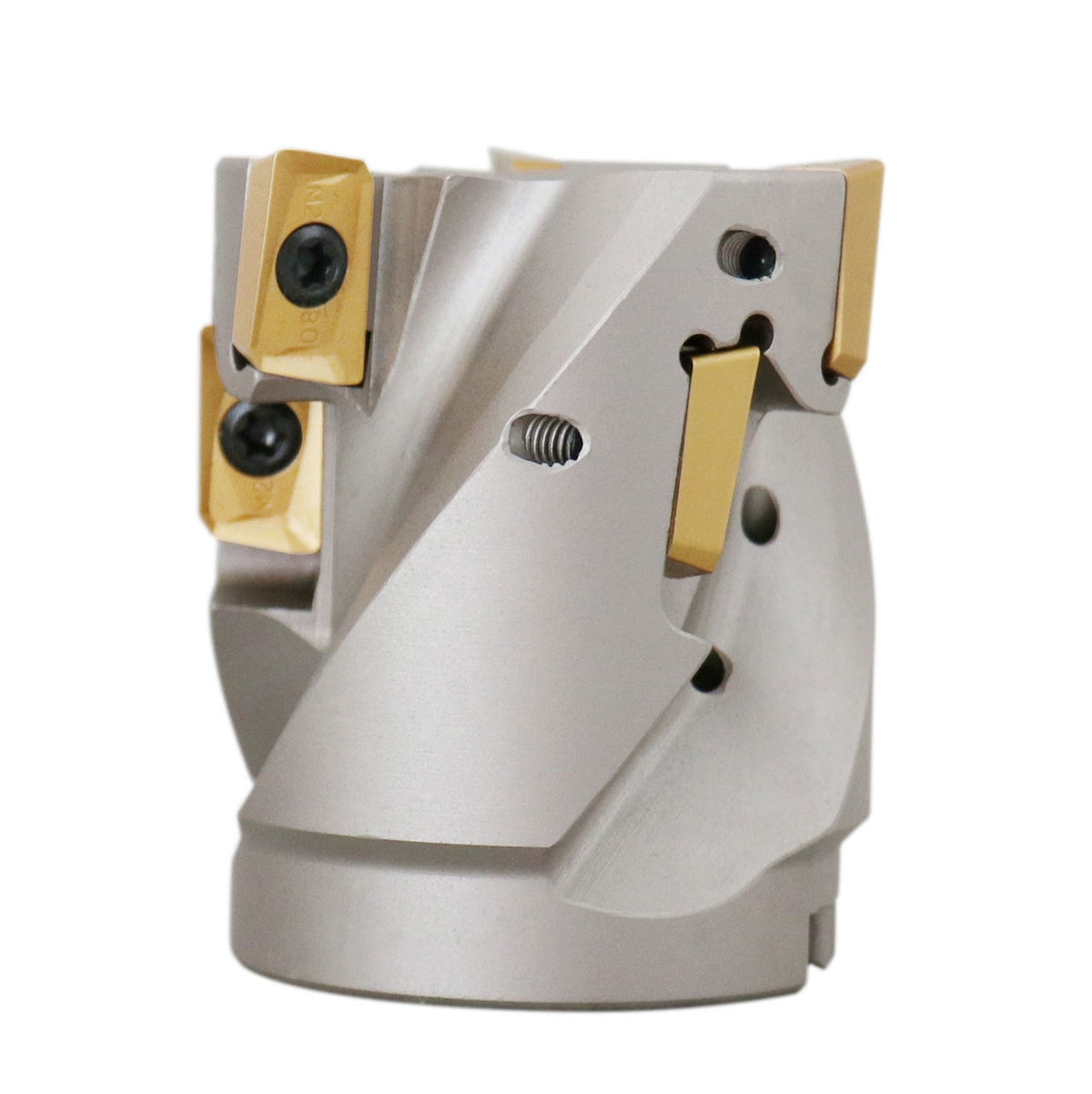 2" x 1" 90° Heavy-Duty Coolant Helical Shell Indexable Milling Cutter (Nickel Plated), with 6 Carbide APKT1604 Inserts, #0028-2670A