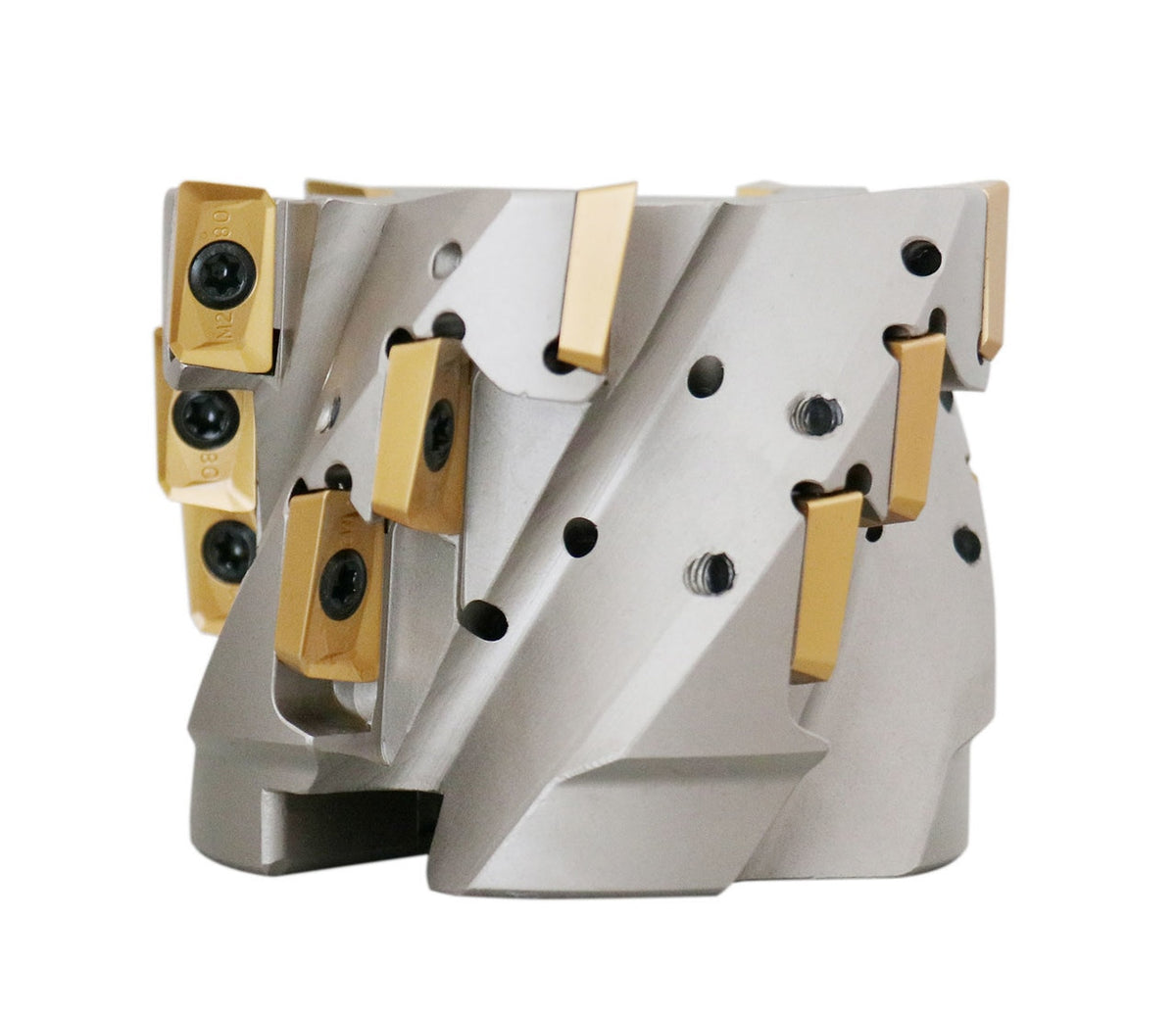 3" x 1-1/4" 90° Heavy-Duty Coolant Helical Shell Indexable Milling Cutter (Nickel Plated), with 15 Carbide APKT1604 Inserts, #0028-2671A