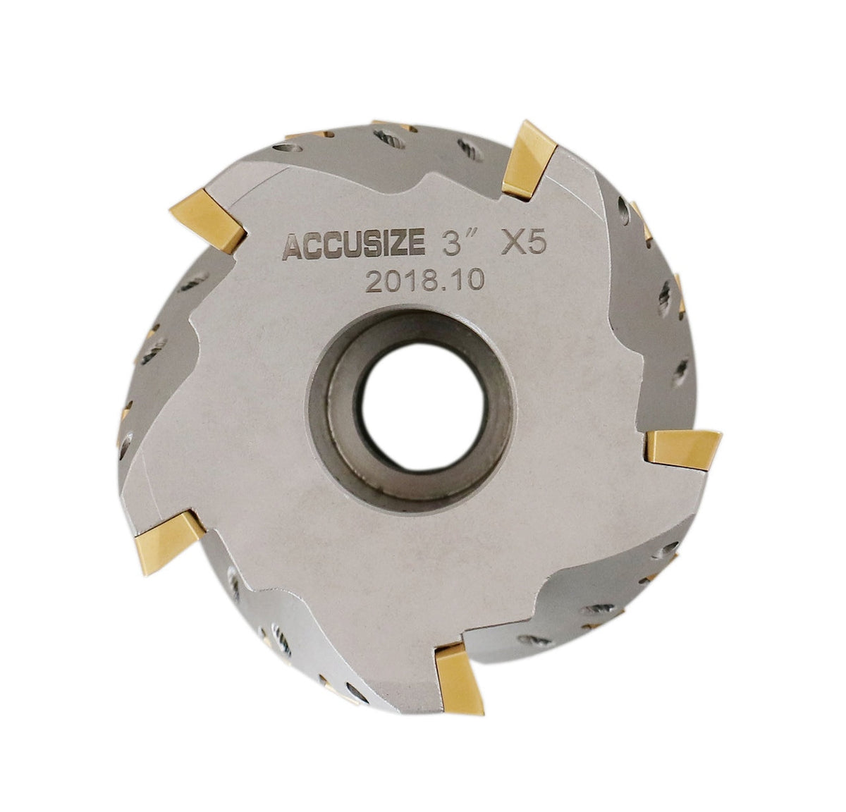 3" x 1-1/4" 90° Heavy-Duty Coolant Helical Shell Indexable Milling Cutter (Nickel Plated), with 15 Carbide APKT1604 Inserts, #0028-2671A