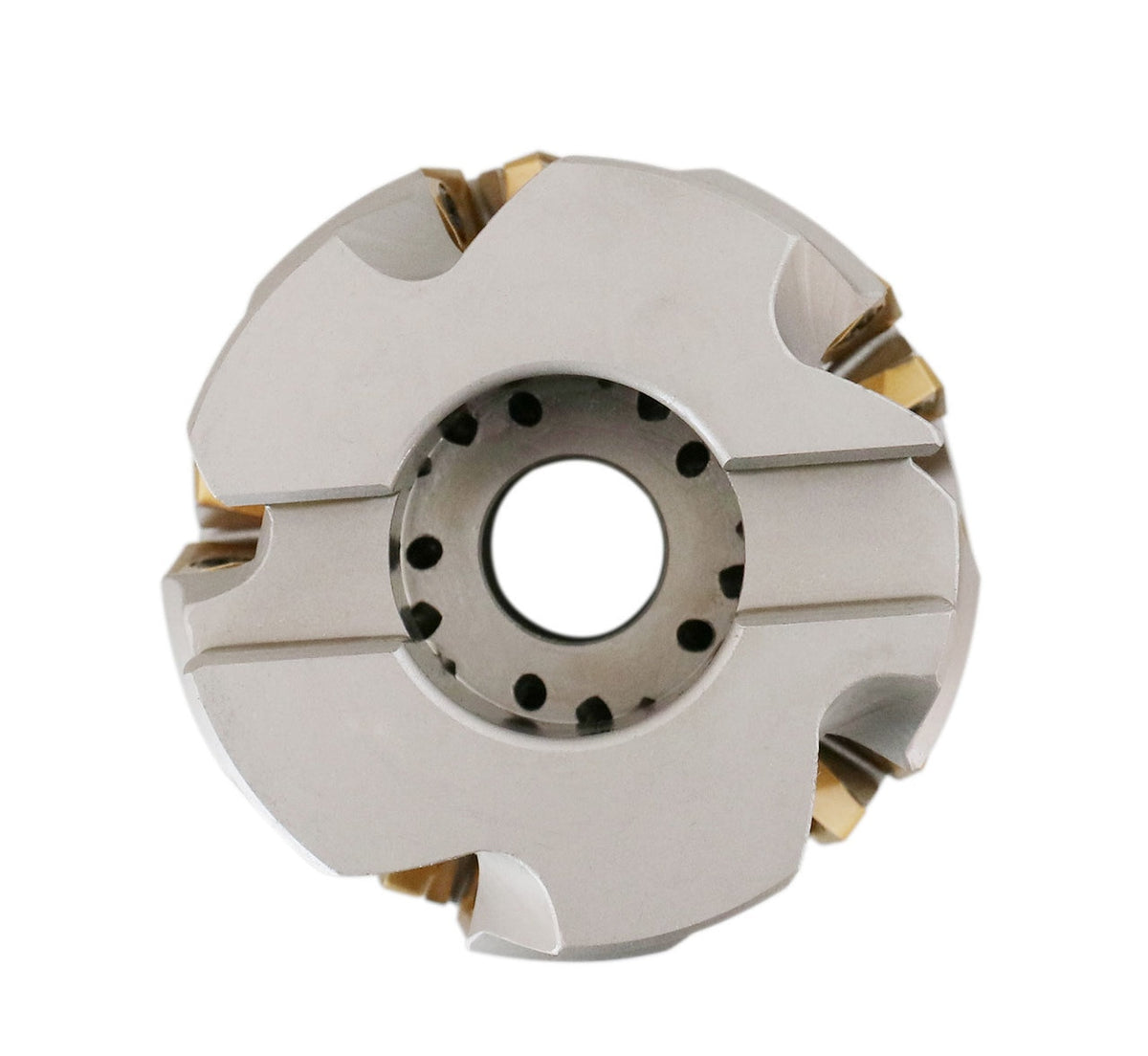 3" x 1-1/4" 90° Heavy-Duty Coolant Helical Shell Indexable Milling Cutter (Nickel Plated), with 15 Carbide APKT1604 Inserts, #0028-2671A