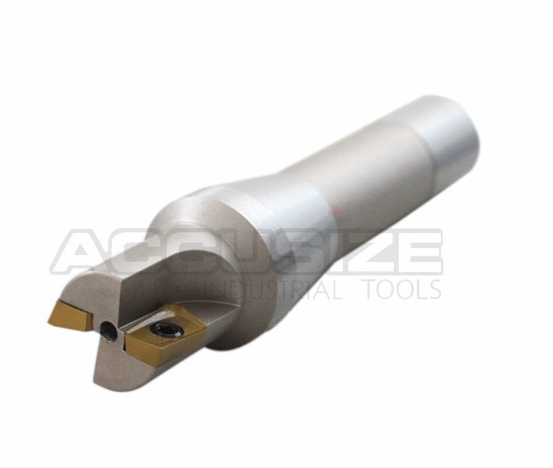 1", 1-1/2" and 2" 90 Degree R8 Shank Indexable End Mills with Carbide APKT Inserts