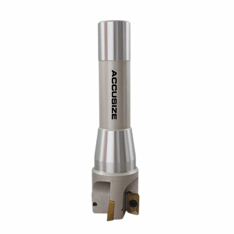 1", 1-1/2" and 2" 90 Degree R8 Shank Indexable End Mills with Carbide APKT Inserts
