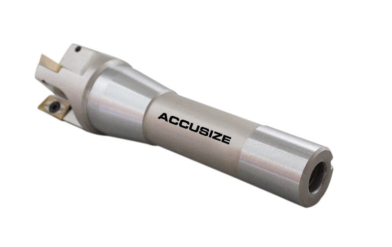 1", 1-1/2" and 2" 90 Degree R8 Shank Indexable End Mills with Carbide APKT Inserts