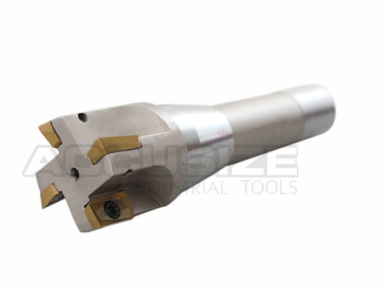 1", 1-1/2" and 2" 90 Degree R8 Shank Indexable End Mills with Carbide APKT Inserts
