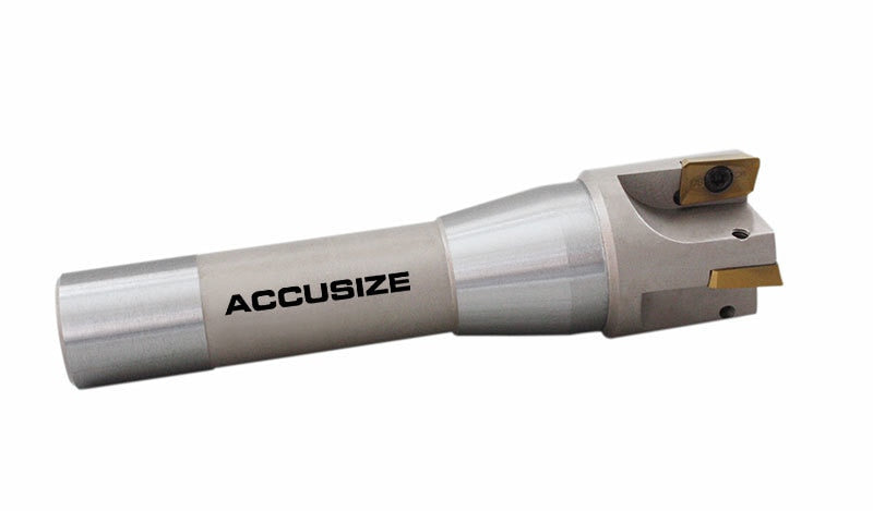 1", 1-1/2" and 2" 90 Degree R8 Shank Indexable End Mills with Carbide APKT Inserts