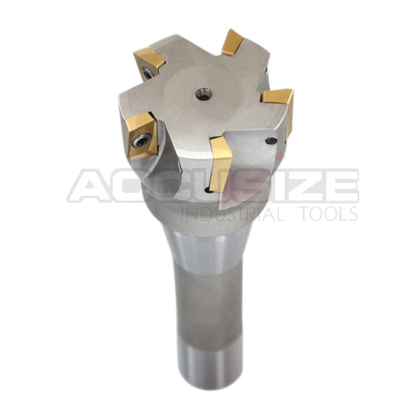 2" x 6-1/8" & 3" x 6-1/4" 90 Degree R8 Shank Indexable End Mills w/ APKT1604 Carbide Inserts, #0028-6906+6908