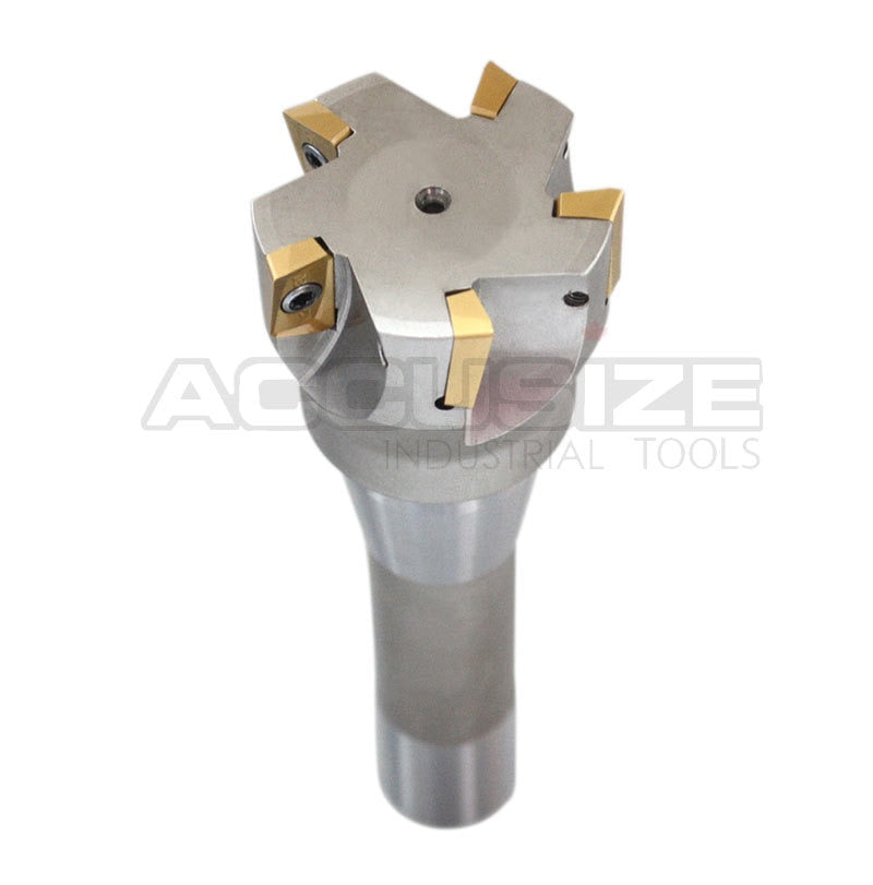 2" x 6-1/8" & 3" x 6-1/4" 90 Degree R8 Shank Indexable End Mills w/ APKT1604 Carbide Inserts,