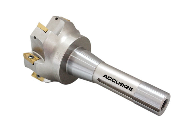 2" x 6-1/8" & 3" x 6-1/4" 90 Degree R8 Shank Indexable End Mills w/ APKT1604 Carbide Inserts, #0028-6906+6908