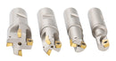 4 Pc 90 Deg Indexable End Mill Set with Apkt11t3 Inserts, Cutter Diameter Includes 1/2'', 5/8'', 3/4'' and 1'', 0028-8416