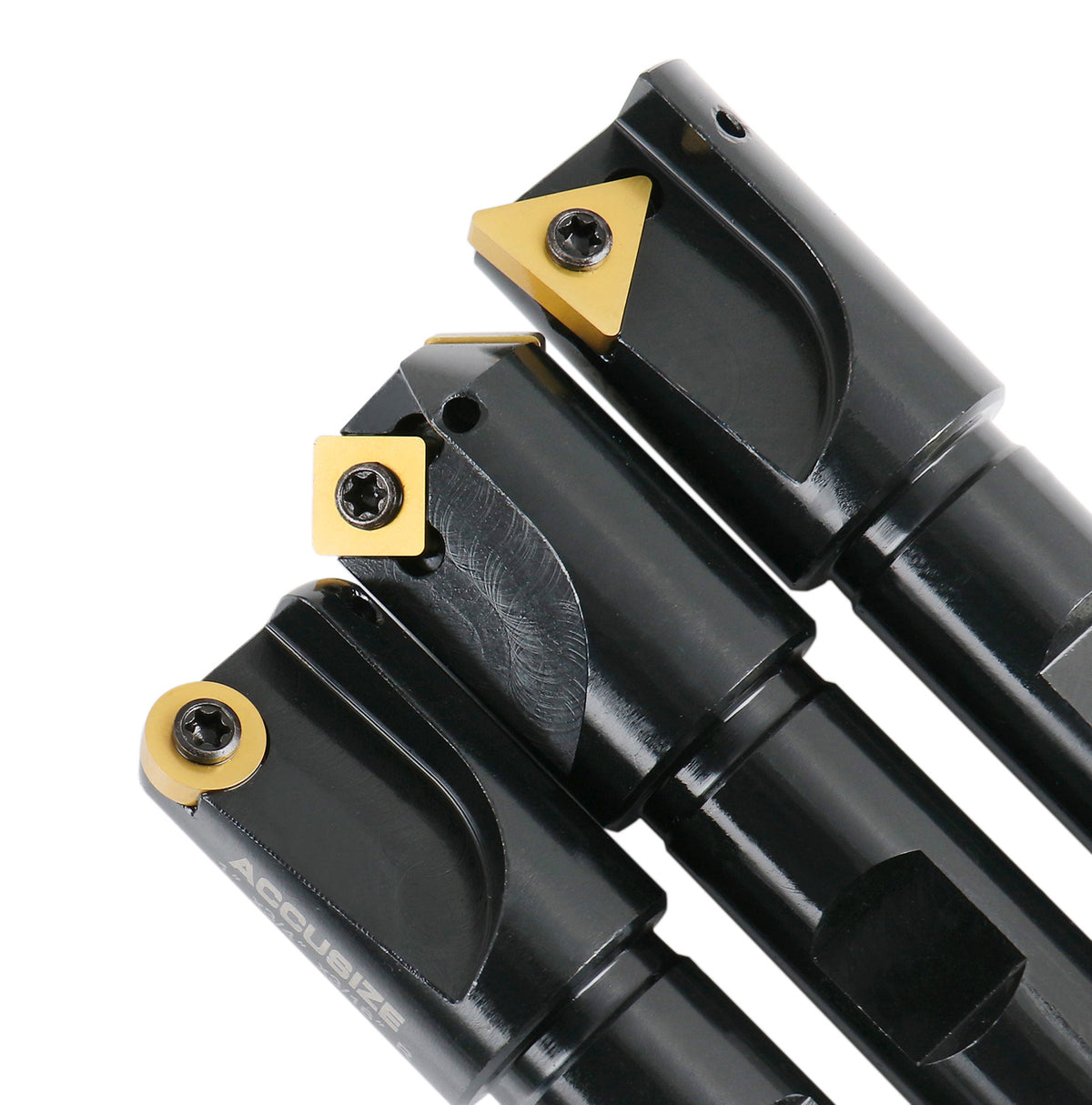3 Pc Little Hogger End Mill Set, 45 Deg, 90 Deg and 3/16r Mill with 3/4'' Shank, 1'' Head, 0046-0700