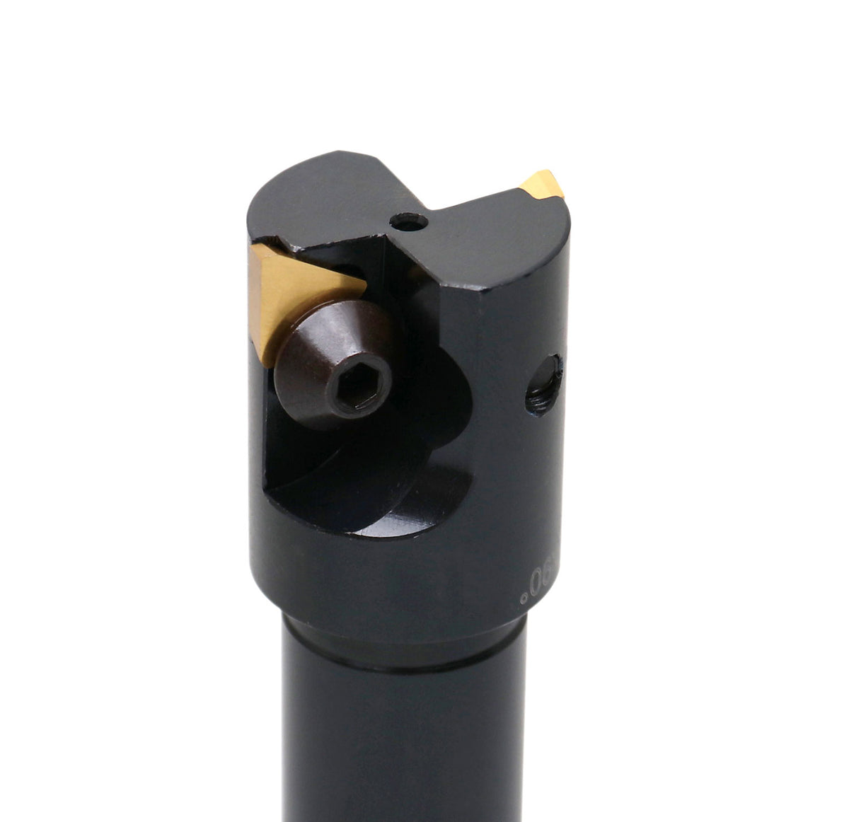Indexable End Mill with 2 Pcs Tpg32 Carbide Inserts, 1'' Cuting Diameter, 3/4'' Straight Shank, 0046-0912