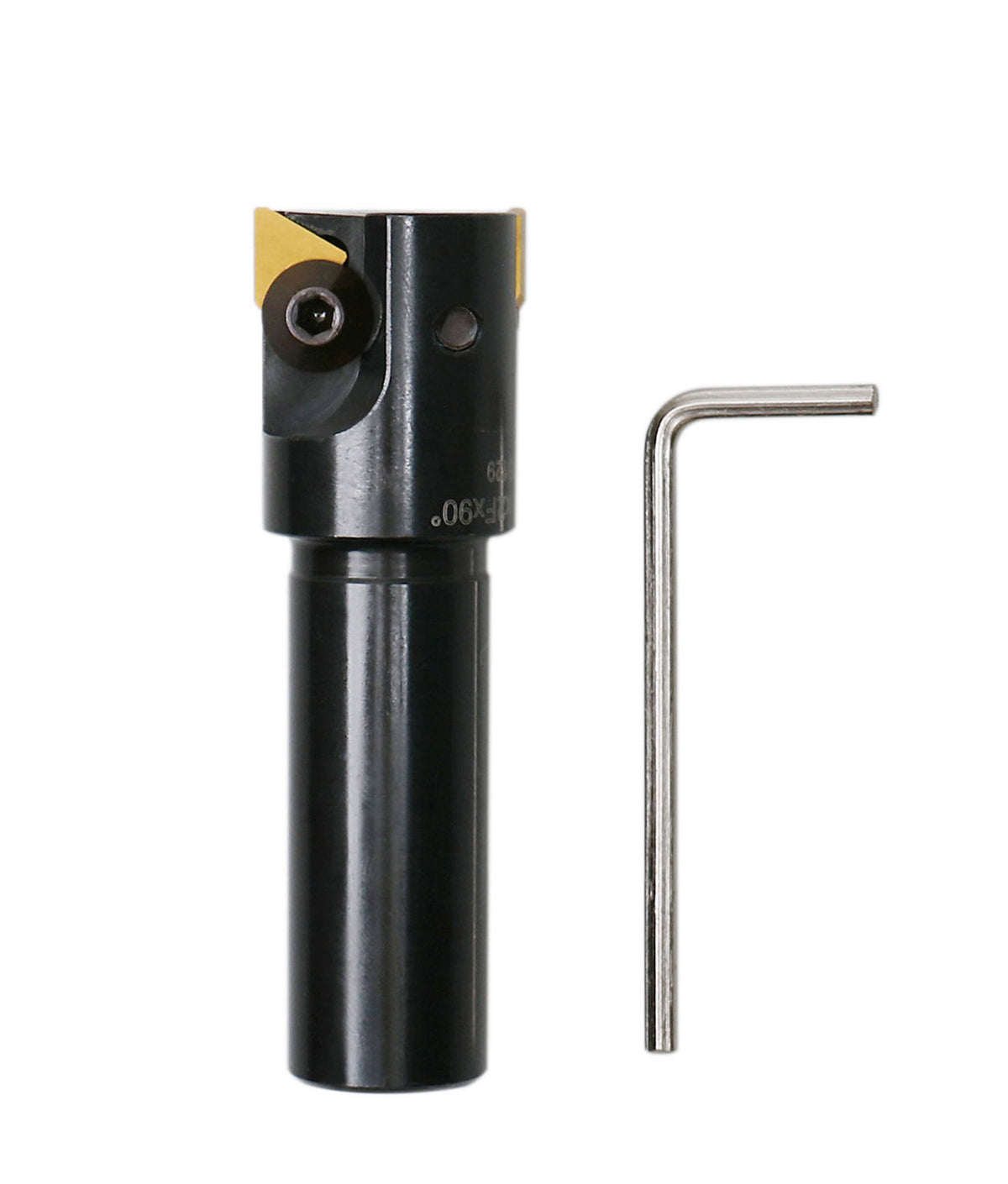 Indexable End Mill with 2 Pcs Tpg32 Carbide Inserts, 1'' Cuting Diameter, 3/4'' Straight Shank, 0046-0912