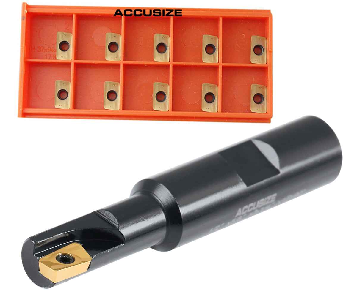 1/2" 90 Deg Square Shoulder Indexable End Mill plus 11 APKT11T308 Carbide Inserts, #0056-0913+0056-1130
