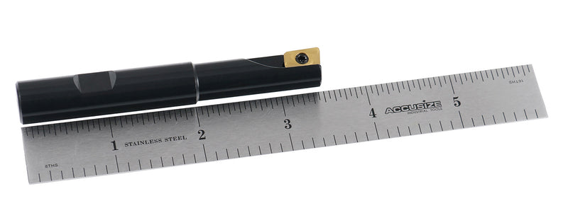 1/2'' 90 Deg Square Shoulder Indexable End Mill, 3-1/4'' Overall Length, Apkt11t3 Carbide Insert, 1 Flute, 0056-0914