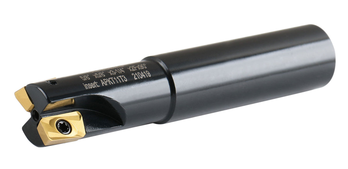 5/8'' 90 Deg Square Shoulder Indexable End Mill with 3-1/4'' Oal, Apkt11t3 Carbide Inserts, 2 Flute, 0056-0916
