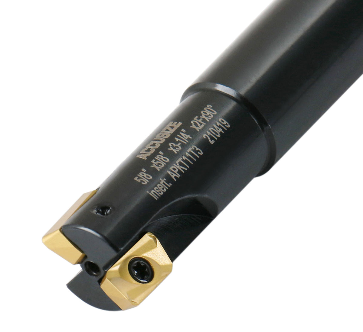 5/8'' 90 Deg Square Shoulder Indexable End Mill with 3-1/4'' Oal, Apkt11t3 Carbide Inserts, 2 Flute, 0056-0916
