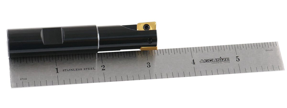 5/8'' 90 Deg Square Shoulder Indexable End Mill with 3-1/4'' Oal, Apkt11t3 Carbide Inserts, 2 Flute, 0056-0916