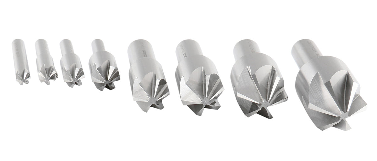 90 Degree 6 Flute H.S.S. Machine Countersink, 8 Pcs, 0206-2016