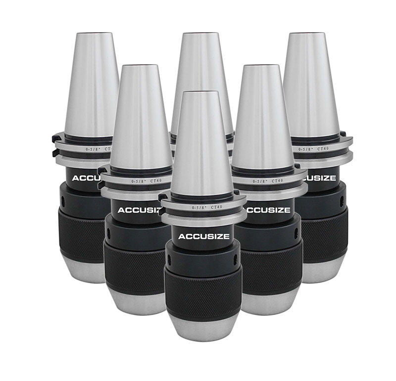 0222-0892x6, 6 Pièces de 0-5/8" CAT40 CNC Integral sans clé Acc. 0.002"