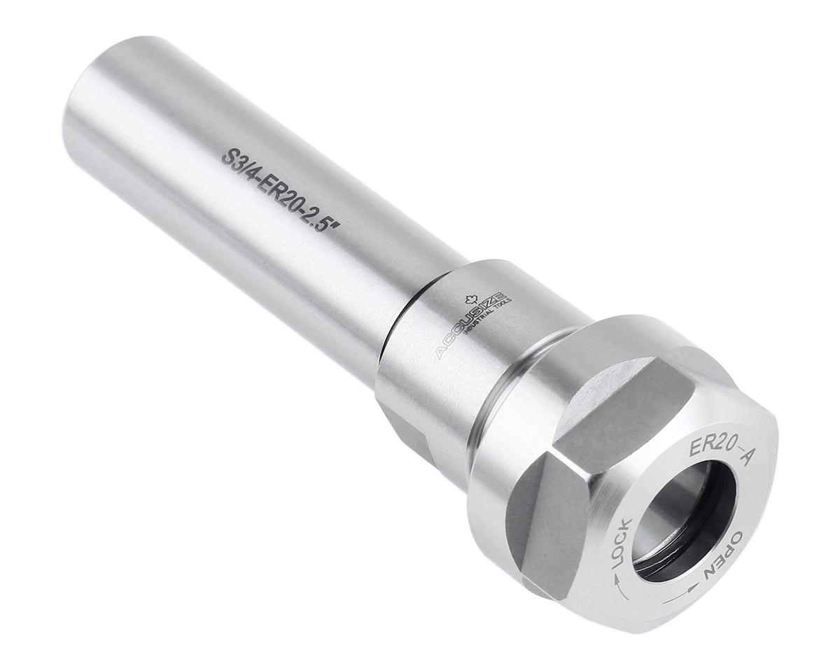 Mandrin à pince hexagonale ER16 à tige droite 3/4", fabriqué en acier allié de haute qualité, trempé selon HRC 56-60