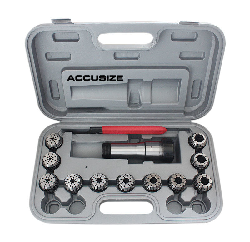 Mandrin ER32 à tige 5C avec ensembles de pinces 11 pièces, 1/8" - 3/4" par 16th, #0223 -0301