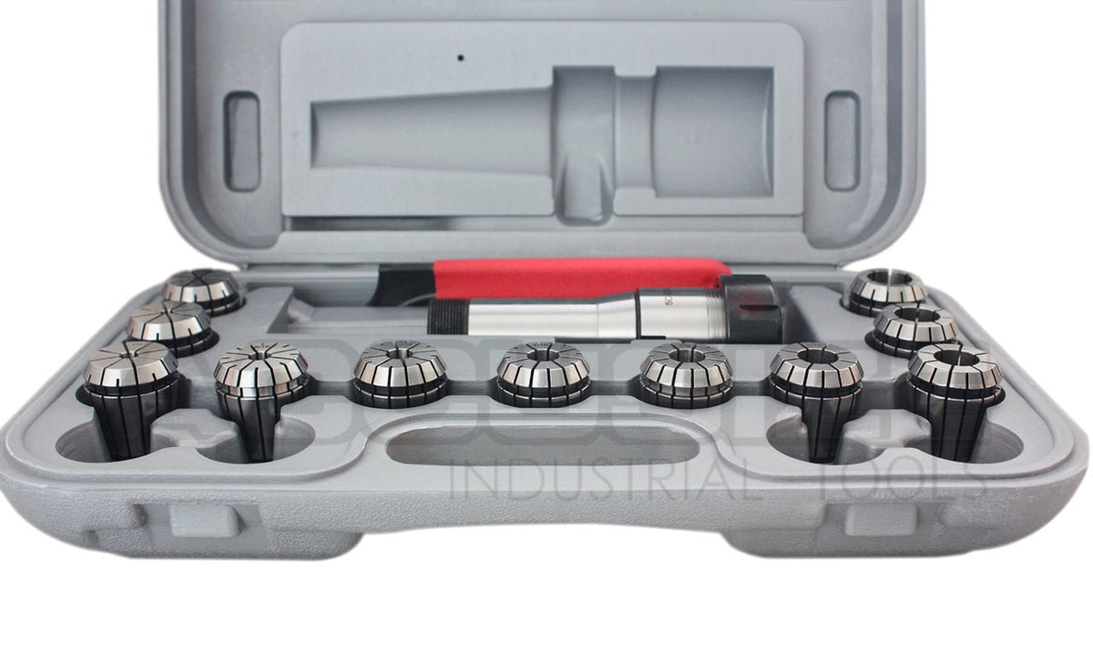 Mandrin ER32 à tige 5C avec ensembles de pinces 11 pièces, 1/8" - 3/4" par 16th, #0223 -0301