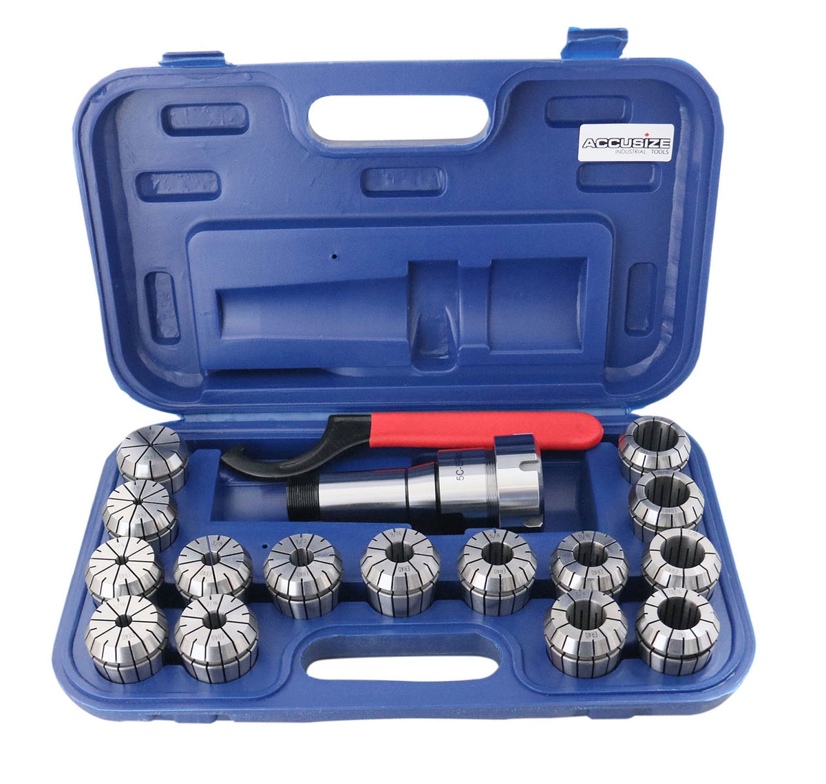 Mandrin ER40 à tige 5C avec jeu de 15 pinces, 1/8" - 1" par 16ème, #0223 -0302