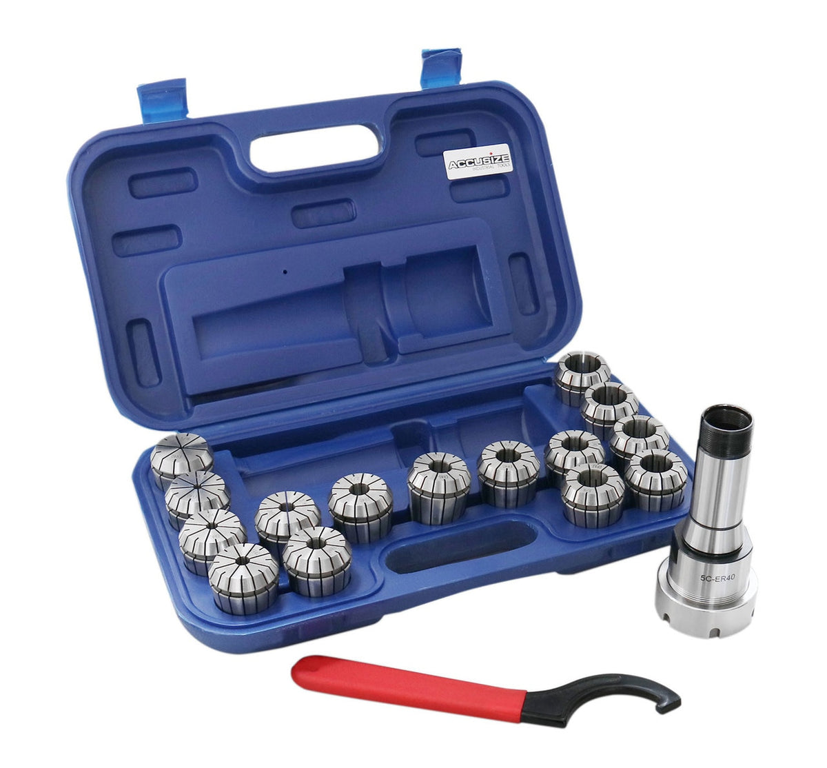 5C Shank ER40 Chuck with 15 pc Collet Set, 1/8" - 1" by 16th, #0223-0302