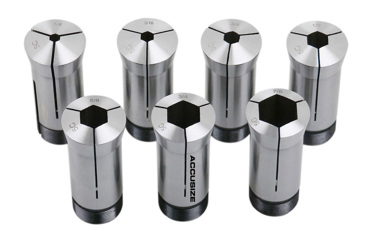 Pinces hexagonales 5C, 7 pièces/jeu, taille incluant 1/4", 5/16", 3/8", 1/2", 5/8", 3/4" et 7/8", 0223-0309