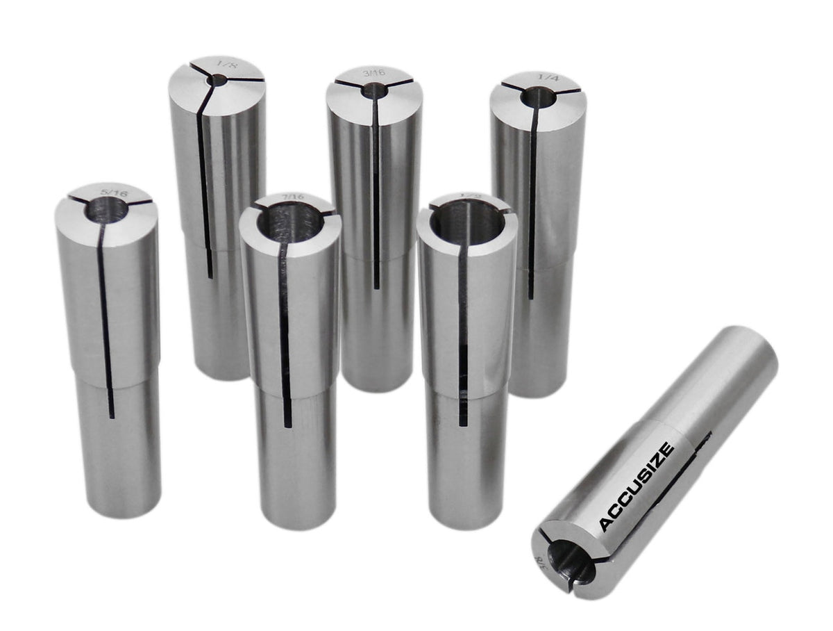Ensemble de pinces rondes Morse Taper #2, 7 pièces, taille incluant 1/8", 3/16", 1/4", 5/16", 5/8", 7/16", & 1/2", 0223-0311