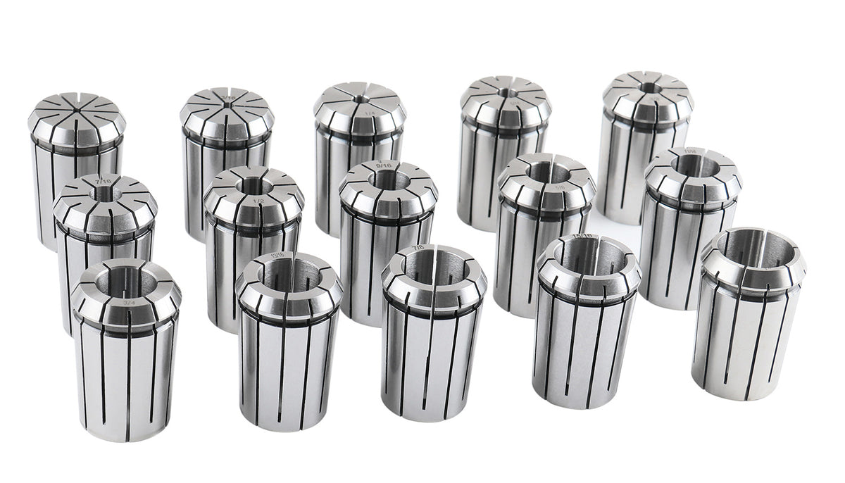 MT3-OZ25 Collet Set 15 Piece Set, 1/8 to 1 inch, 1 Morse Taper #3 Collet Chuck, 1 Spanner Wrench, 0223-0364